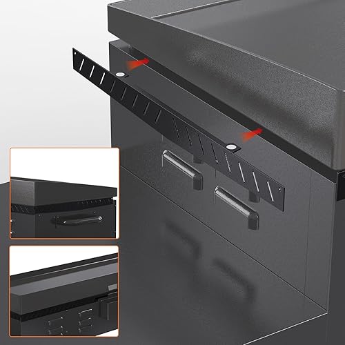 Miniatura 5 de Protector de viento mejorado para parrilla Blackstone de 28 pulgadas, pantallas magnéticas de acero inoxidable para proteger la llama y retienen el