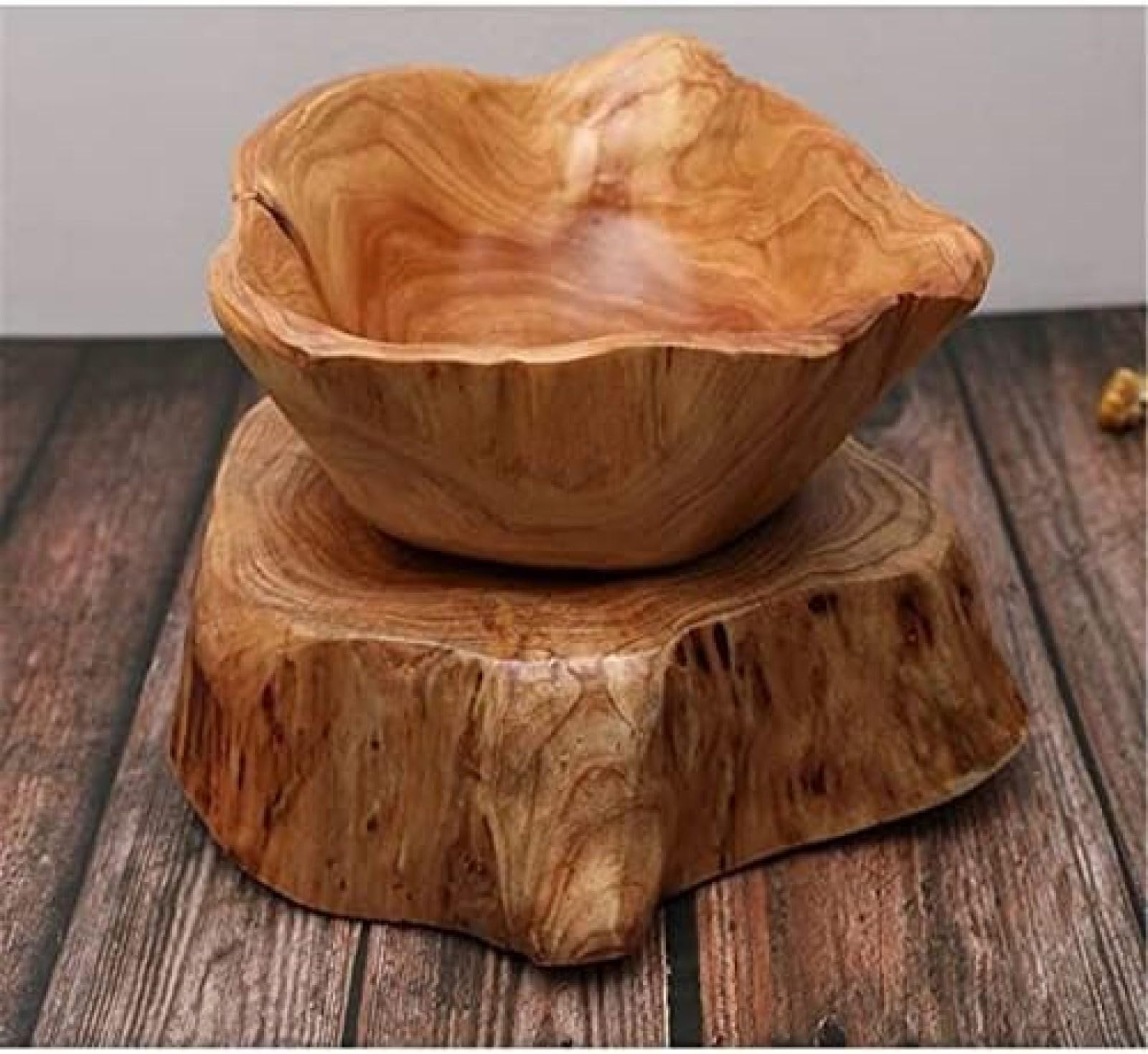 Cuenco de masa de madera flotante, centro de mesa grande hecho a mano para decoración de granja, perfecto como cuenco de frutas, arte de madera lisa natural