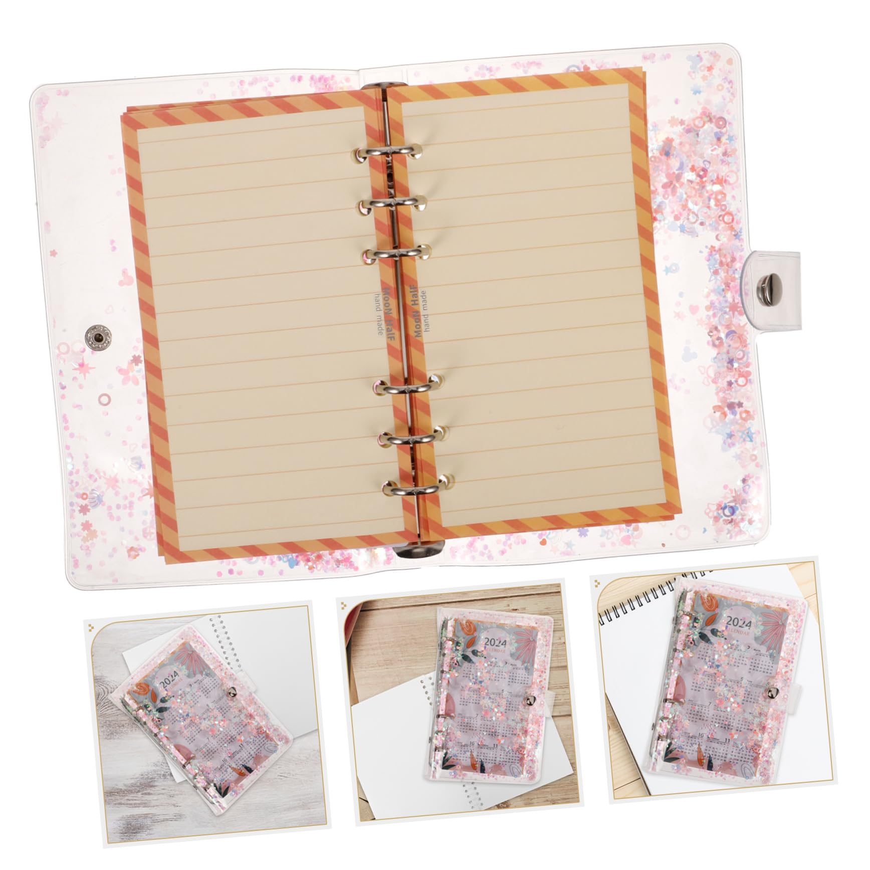 Gadpiparty 5 Ensembles registre des sables mouvants non doublé Carnet de notes cahier d'écriture cahier d'ecriture livre à feuilles mobiles avec boucle bloc-notes bouclé papier