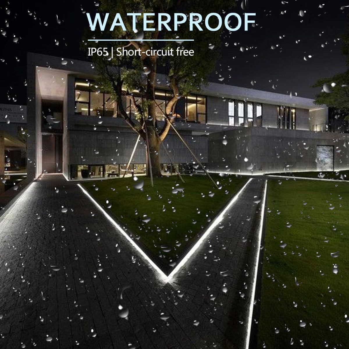 LED-Lichterkette für drinnen und draußen, 7,6 m, weiß, wasserdicht, Lichtschlauch mit Stecker, flexibel verbindbar für Schlafzimmer, Deck, Garten, Weihnachtsdekoration