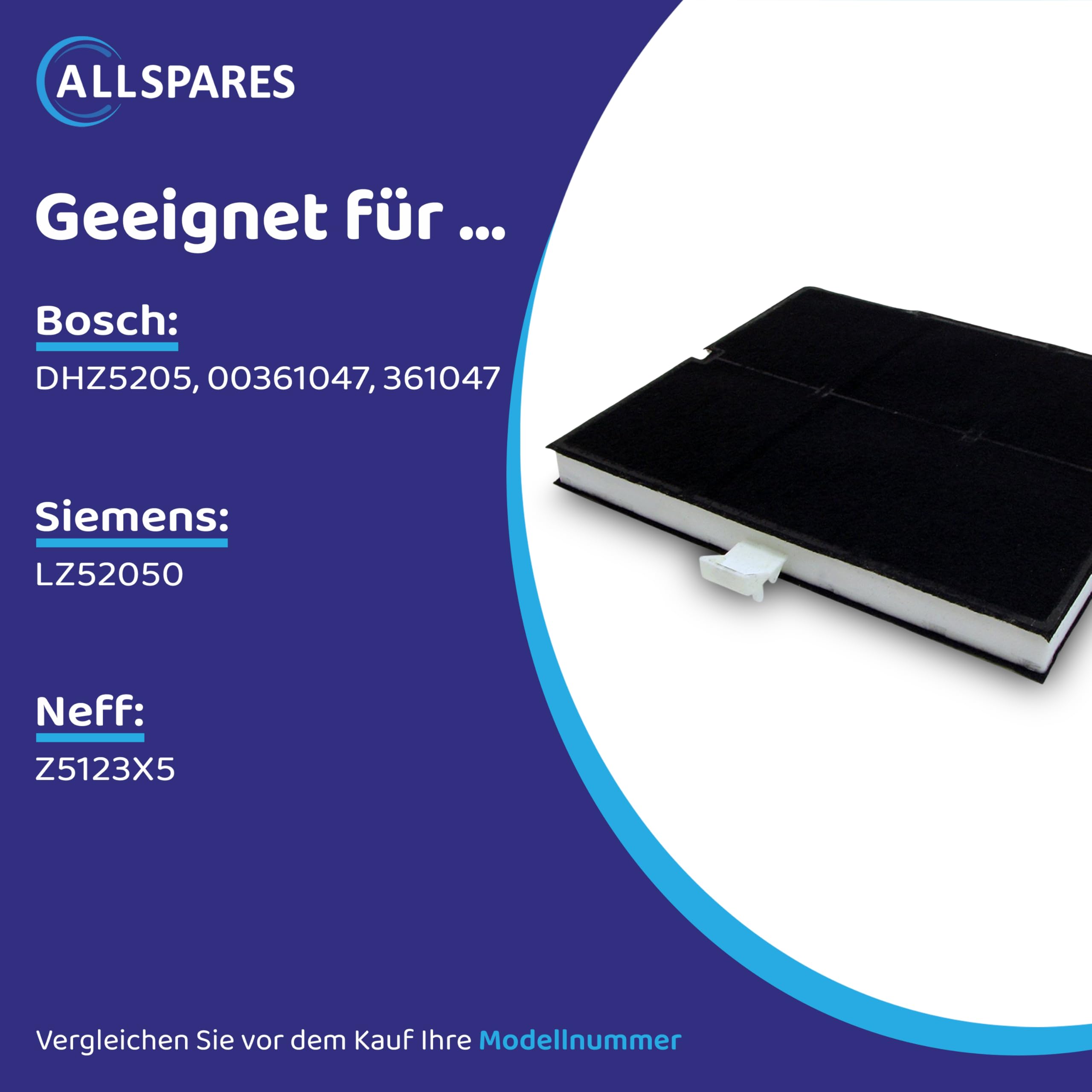 Filtre à charbon d'origine Bosch DHZ5136 / DHZ5205 / 00361047 | Filtre