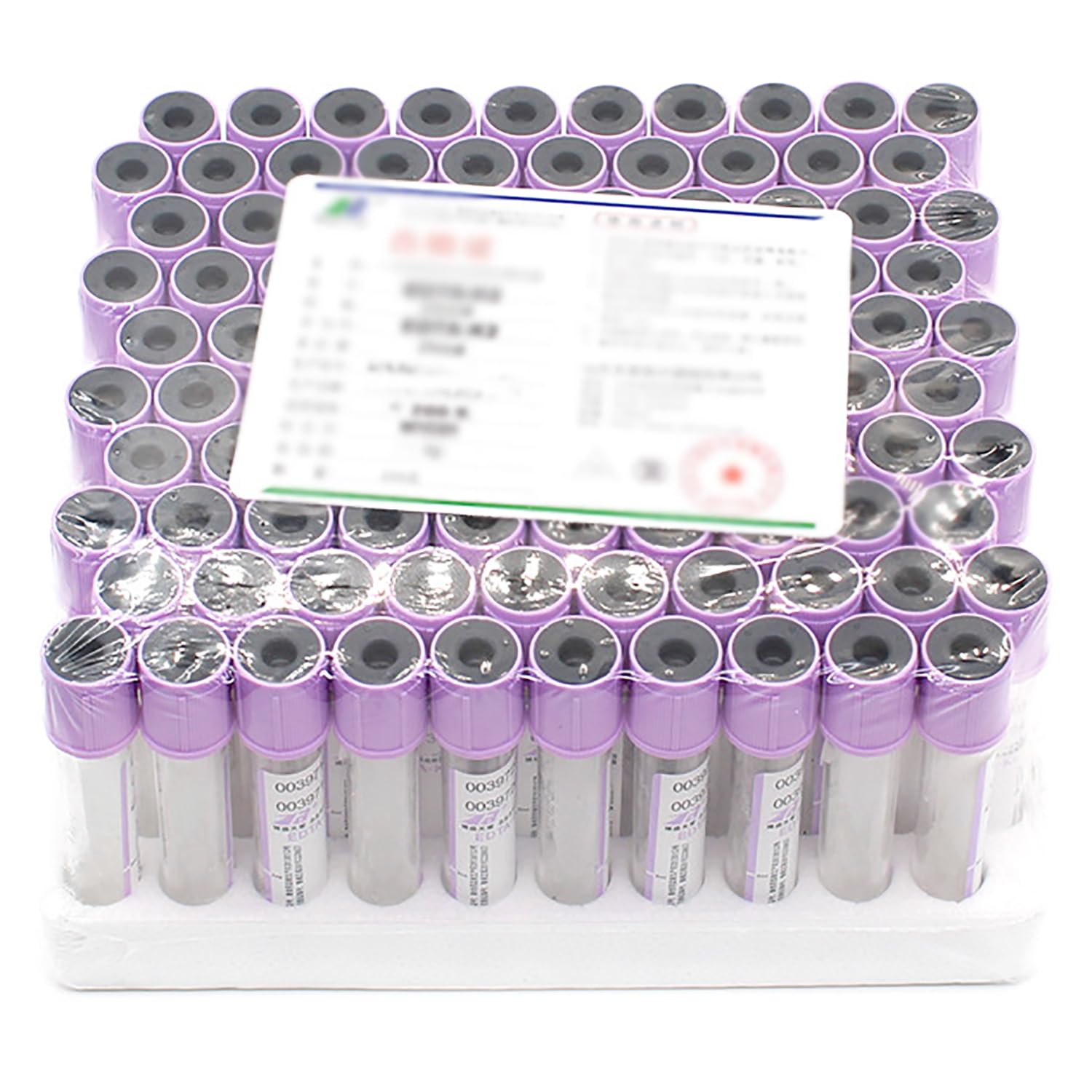 Provetta per prelievo di Sangue sottovuoto da 100 Pezzi, provette in Vetro EDTA K2 da 2 ml/3 ml/5 ml/10 ml con Tappo a Vite Viola per Laboratorio, per Laboratorio