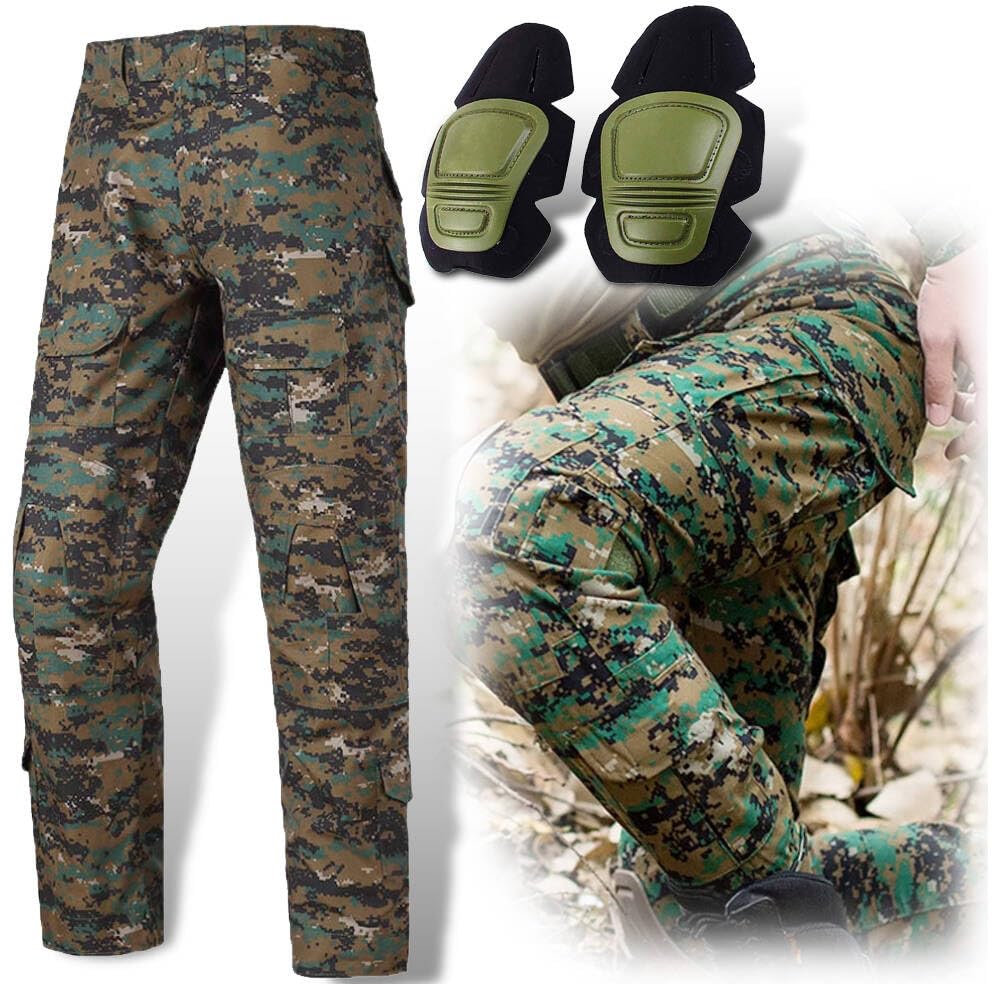 Pantalones militares tácticos AOR2 con rodilleras para hombre airsoft paintball