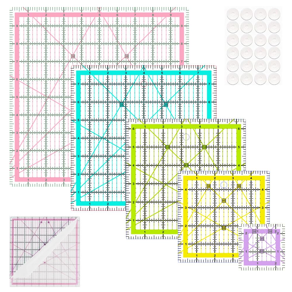 Photo 1 of Quilting Rulers,5 Square Quilting Ruler(2.5",5", 6.5", 8",10"),Quilting Templates Acrylic Rulers