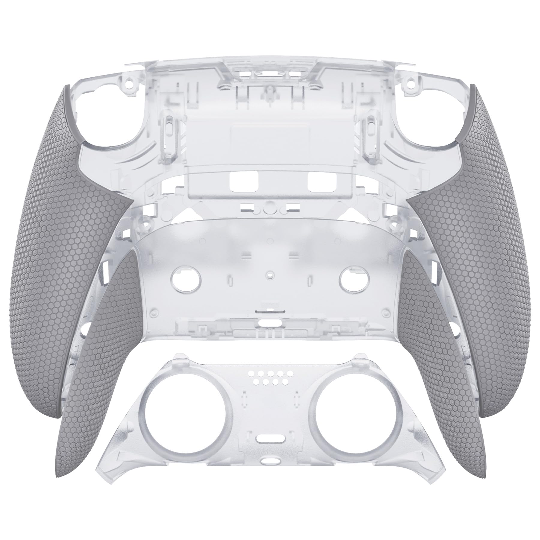 eXtremeRate Beyond-Arc Coque Arrière pour ps5 Edge Manette avec Grip en Caoutchouc & Coque Décorative de Remplacement pour ps5 Edge Controller-Gris Plomb Foncé