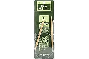 Clover Takumi Bamboo Circular 36 Inch Knitting Needles, Size 9