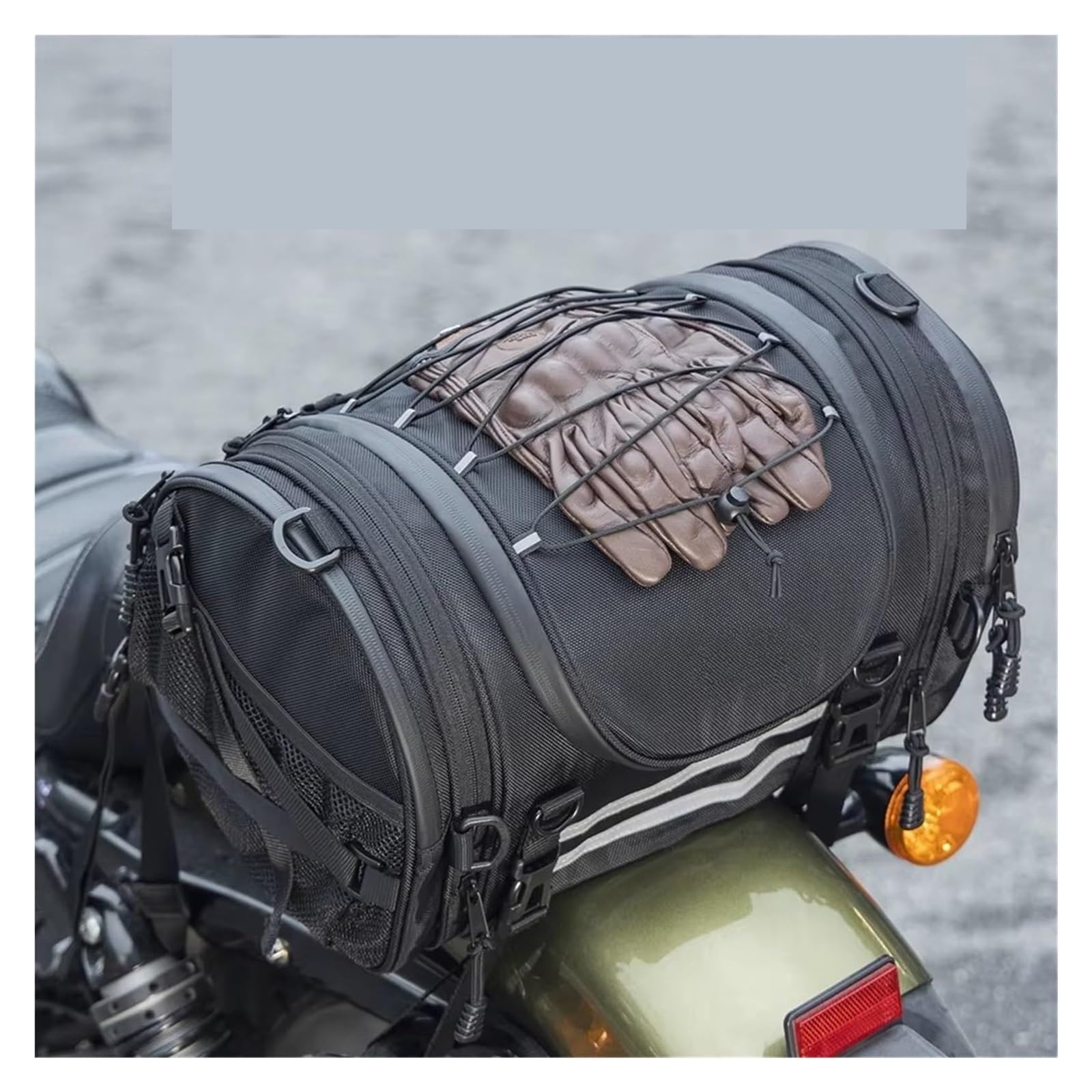 Moto Paraurti Borsa Universale Moto Coda Sissy Bar Espandibile Casco Portaoggetti Posteriore Sella Bagagli Borsa da