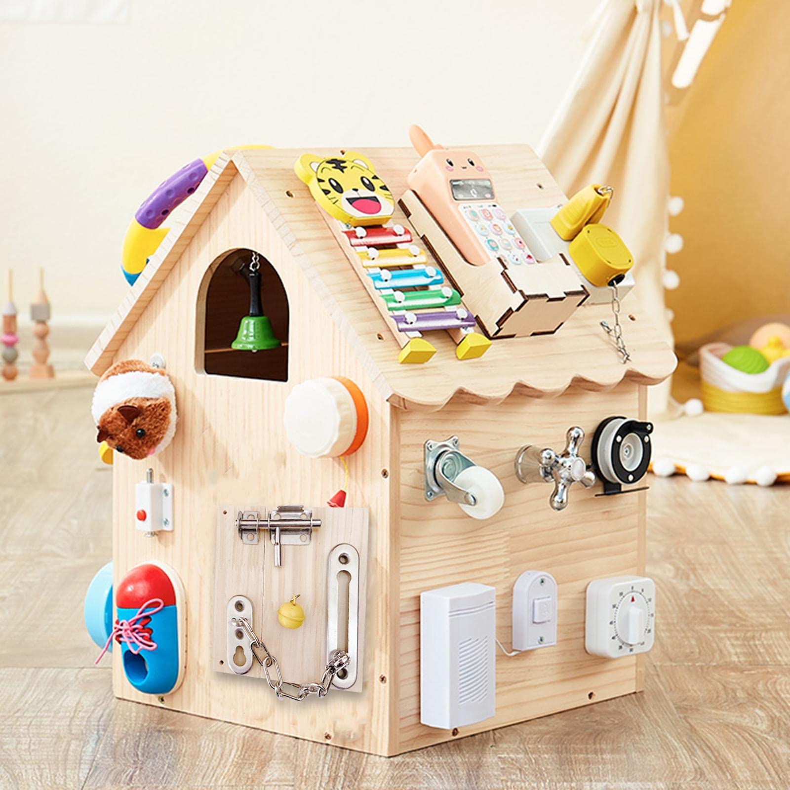 Montessori Busy Board Lot de 2 accessoires pédagogiques pour garçons et filles Style 1