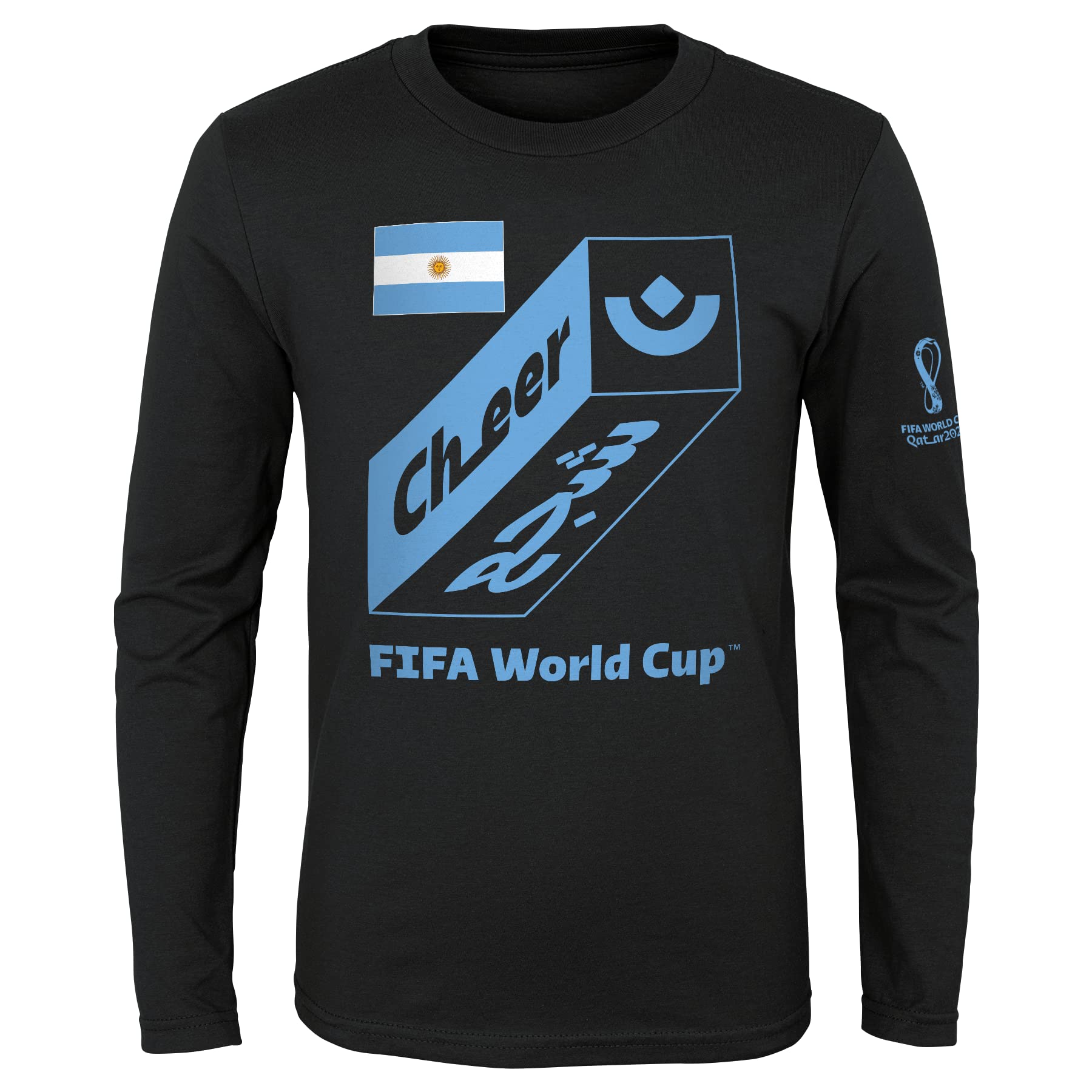 Outerstuff Mens FIFA World Cup Penalty Long Sleeve Tee, Black, Small