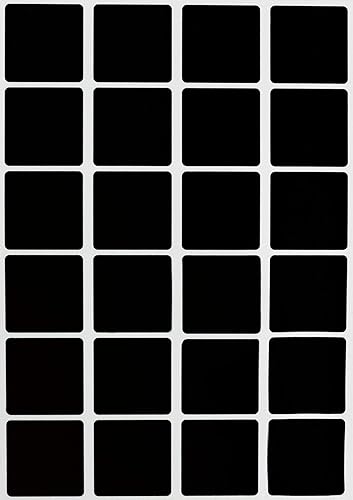 Royal Green Etiquetas adhesivas cuadradas para todo uso de 1 pulgada - Etiqueta autoadhesiva 1 x 1, color negro, 0.984 in, paquete de 2400