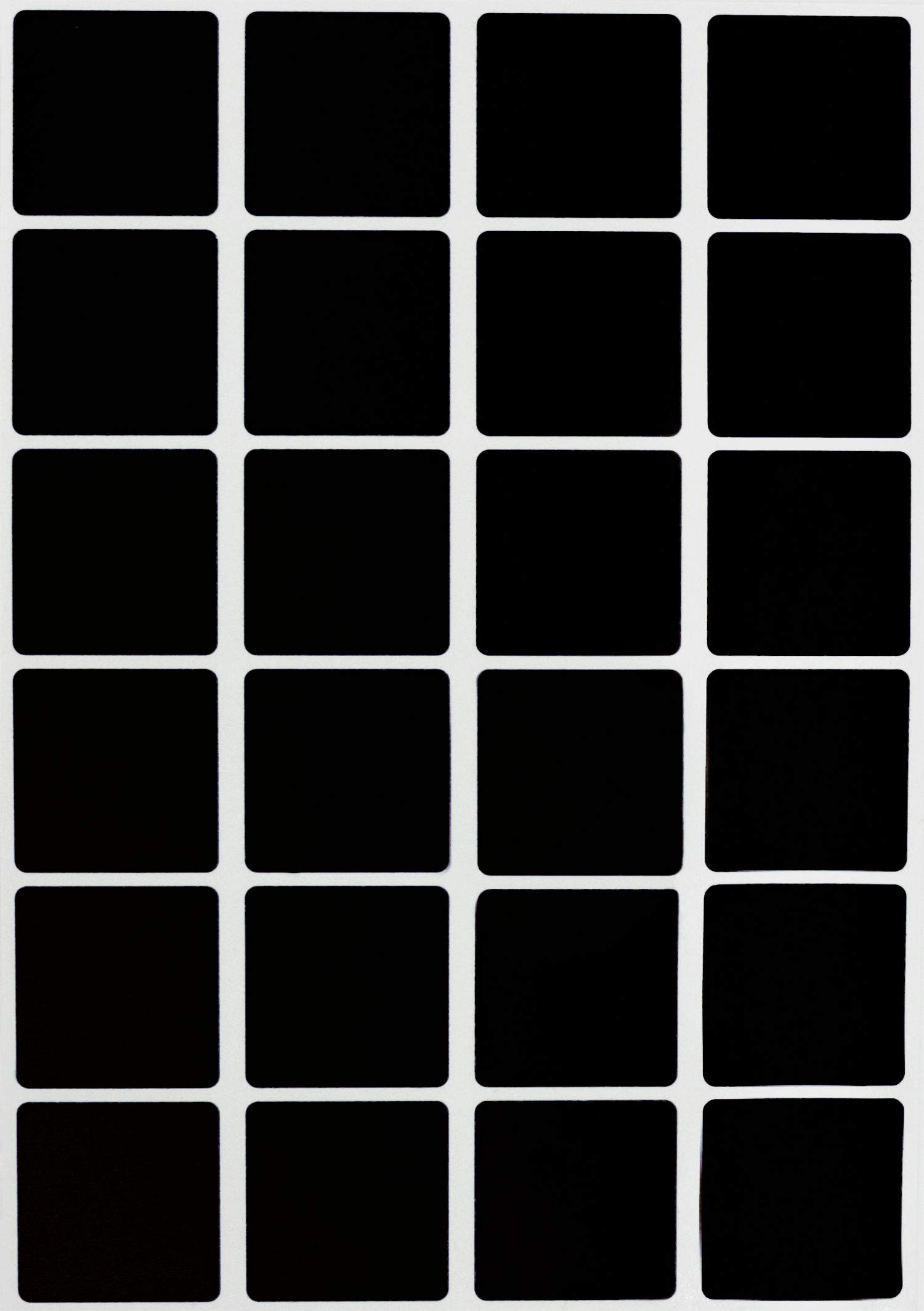 Royal Green Black Sticker Square Adhesive Labels 1 inch x 1 inch 25mm - 360 Pack