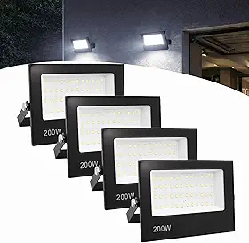 Kit 4 Refletor Led Holofote 200w Ip66 Bivolt Branco Frio