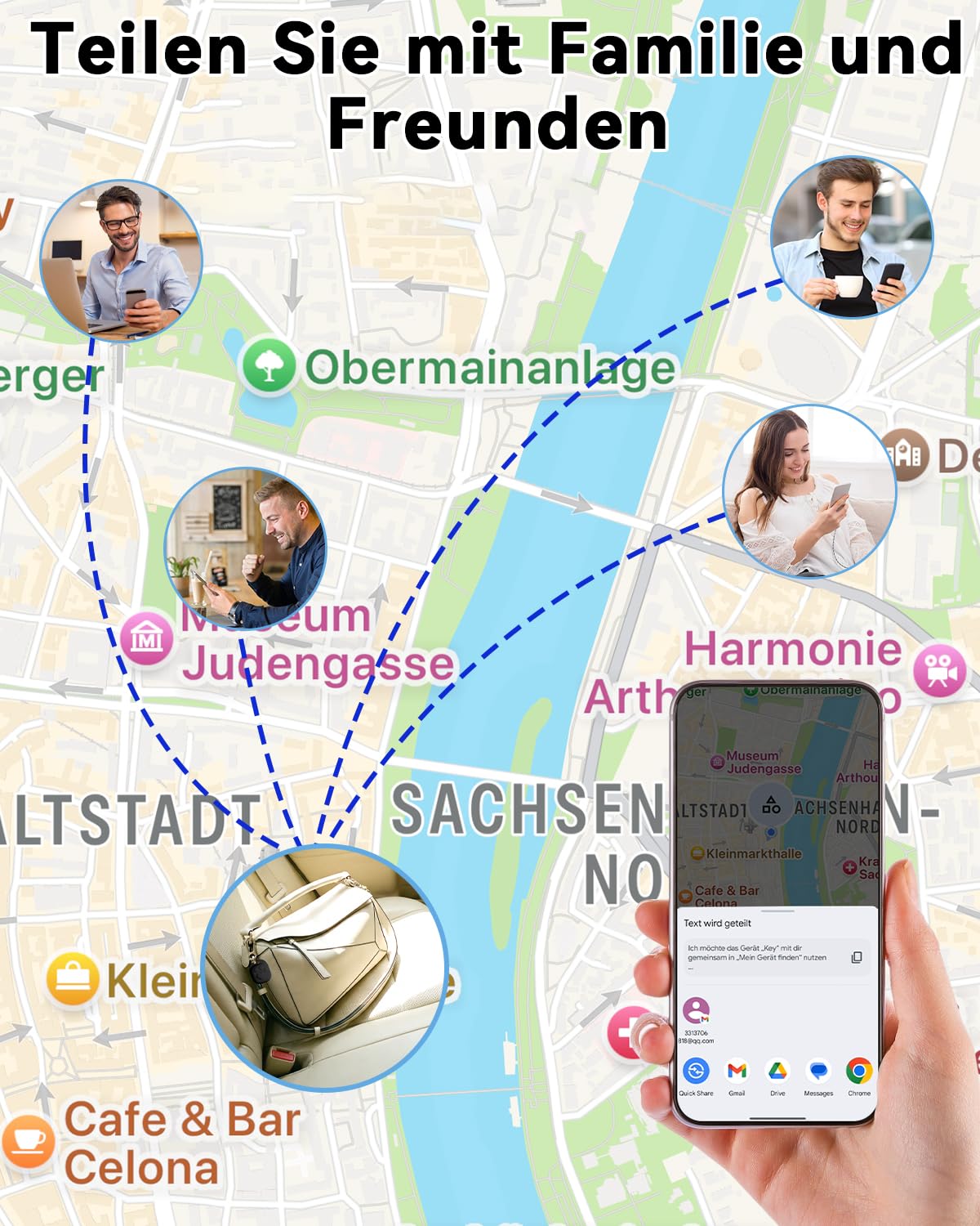 2 localizzatori GPS Android Smart Tag per Google Find Hub | Tracker Android senza abbonamento, Air Tracker per chiavi, valigia, bagagli, con custodia in silicone IP66 e batteria