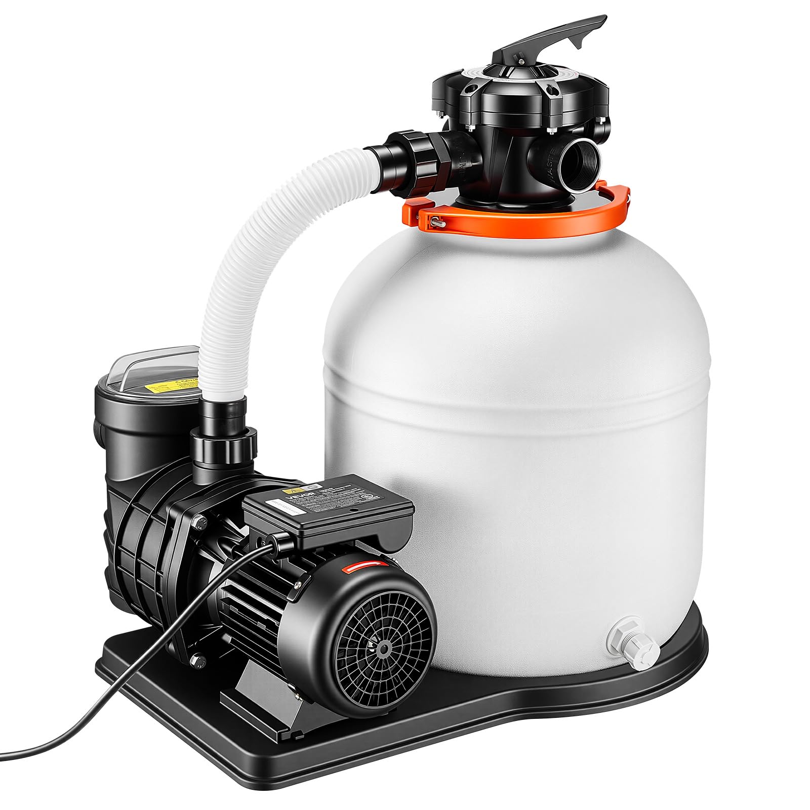 VEVOR FlashPure Sand Filter Pump, 16 in for Above Ground Pool, 1 HP 4400 GPH, Swimming Pool Filter System with Timer, 6X Faster Filtration with Media Installed, Leak-Resistant, Ready to Use Out of Box — view 11
