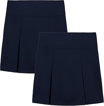 Dockers Girls School Uniform Pull-on Pleated Scooter Skort, 2-Pack