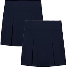 Dockers Girls School Uniform Pull-on Pleated Scooter Skort, 2-Pack