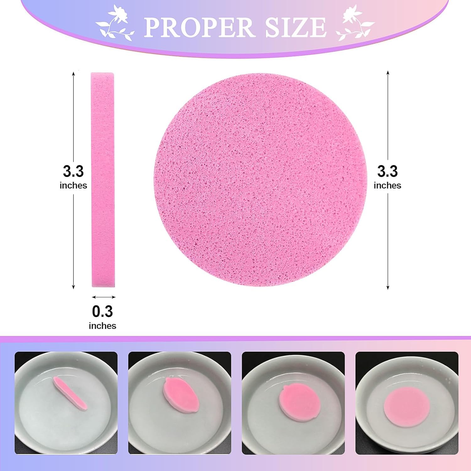 480 Pieces Compressed Facial Sponge Round Face Sponge for Estheticians Cleaning Sponges,Face Wash Sponges Disposable Sponges for Women Spa Exfoliating Removal Cleansing,4 Colors - Image 2