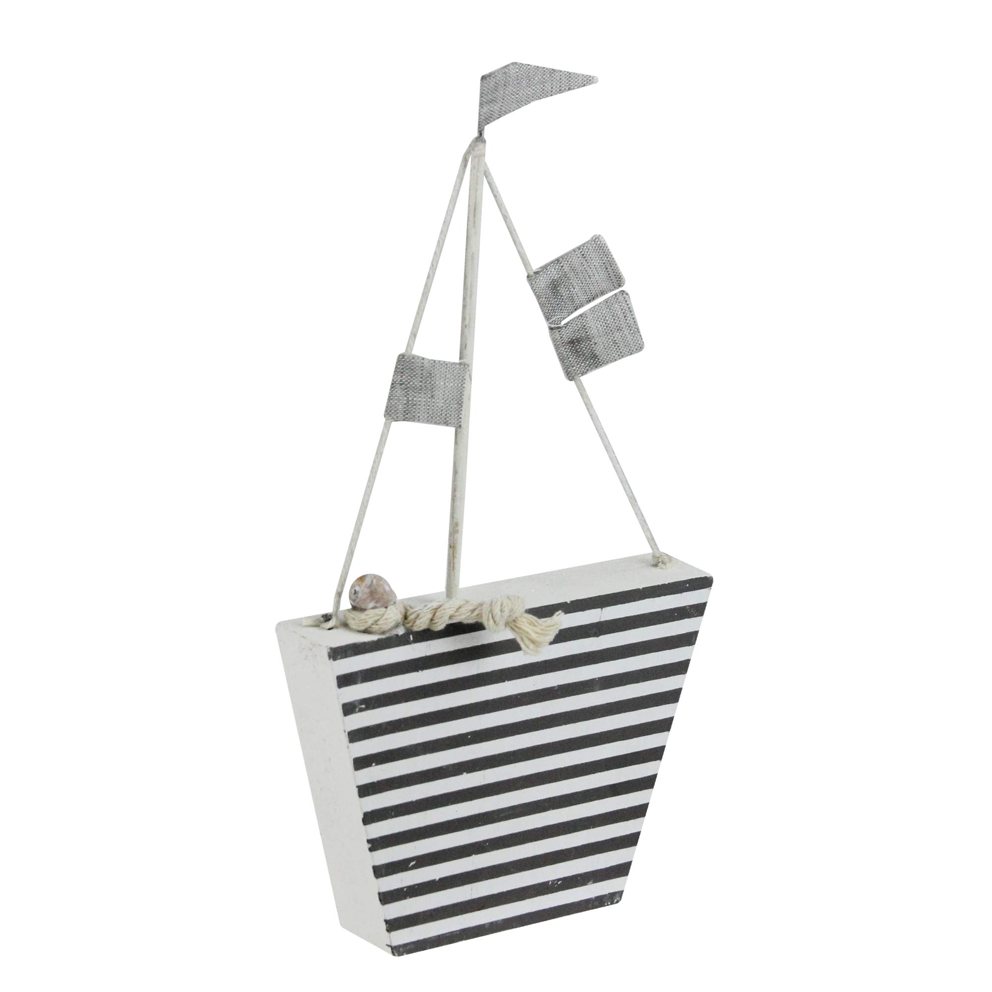 Northlight Cape Cod Inspired Striped Boat Decoration - 8.75”
