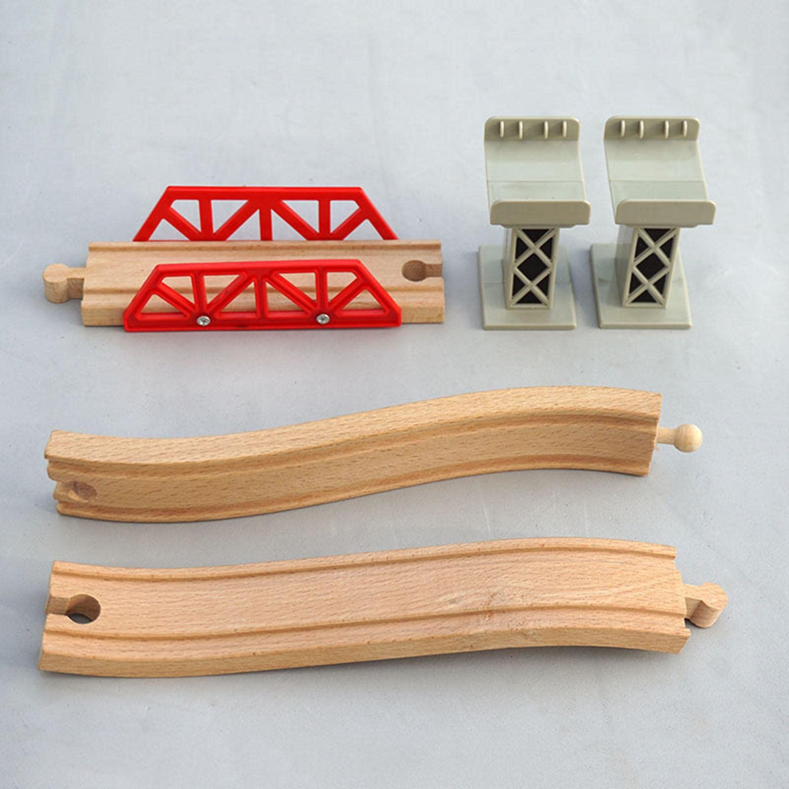 Wooden Track Bridge Accessories DIY Gift for Kids School A