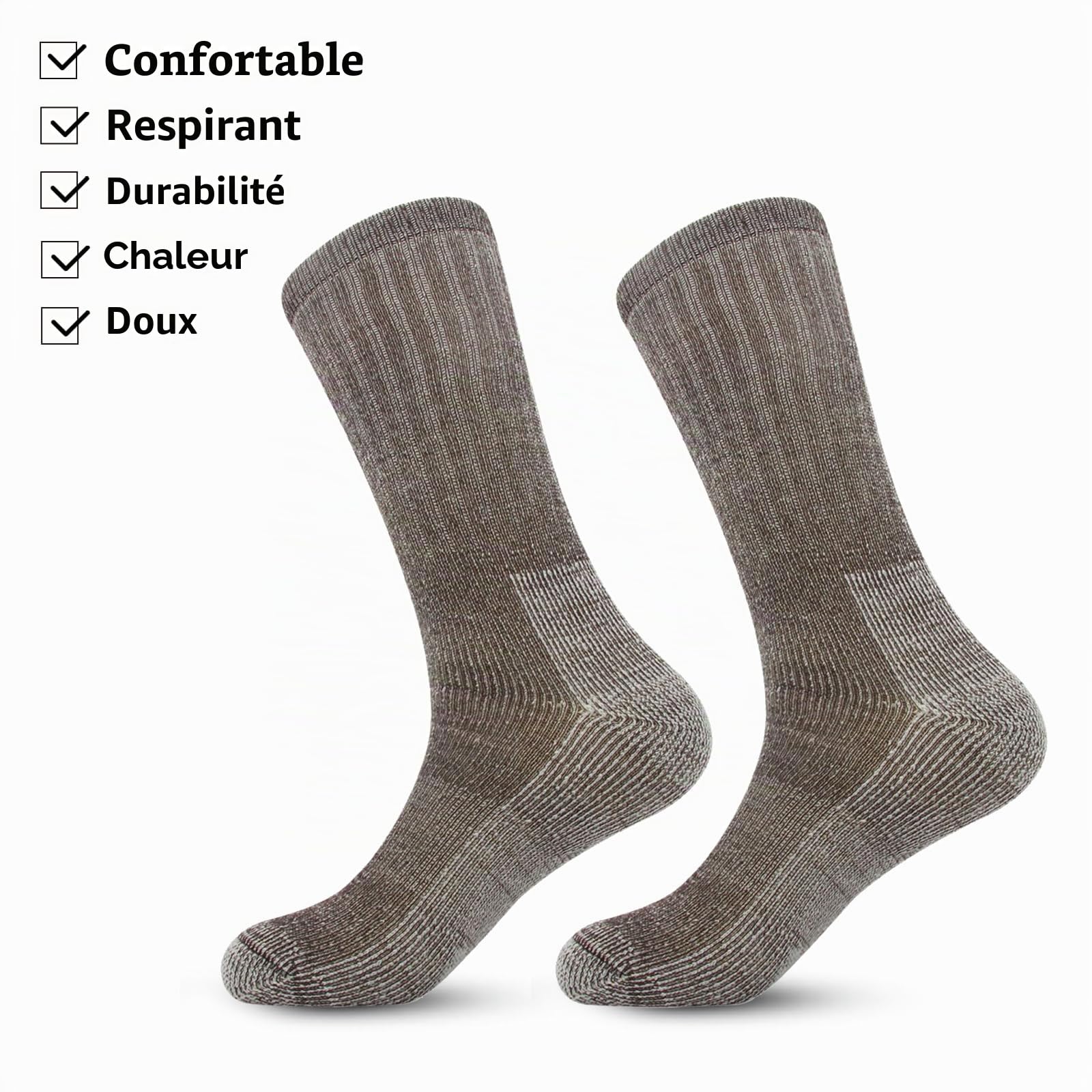 Vihir 3 Paires Chaussettes en Laine pour Homme Femme Chaudes dans Les Sports de Plein Air 37-42, 41-46