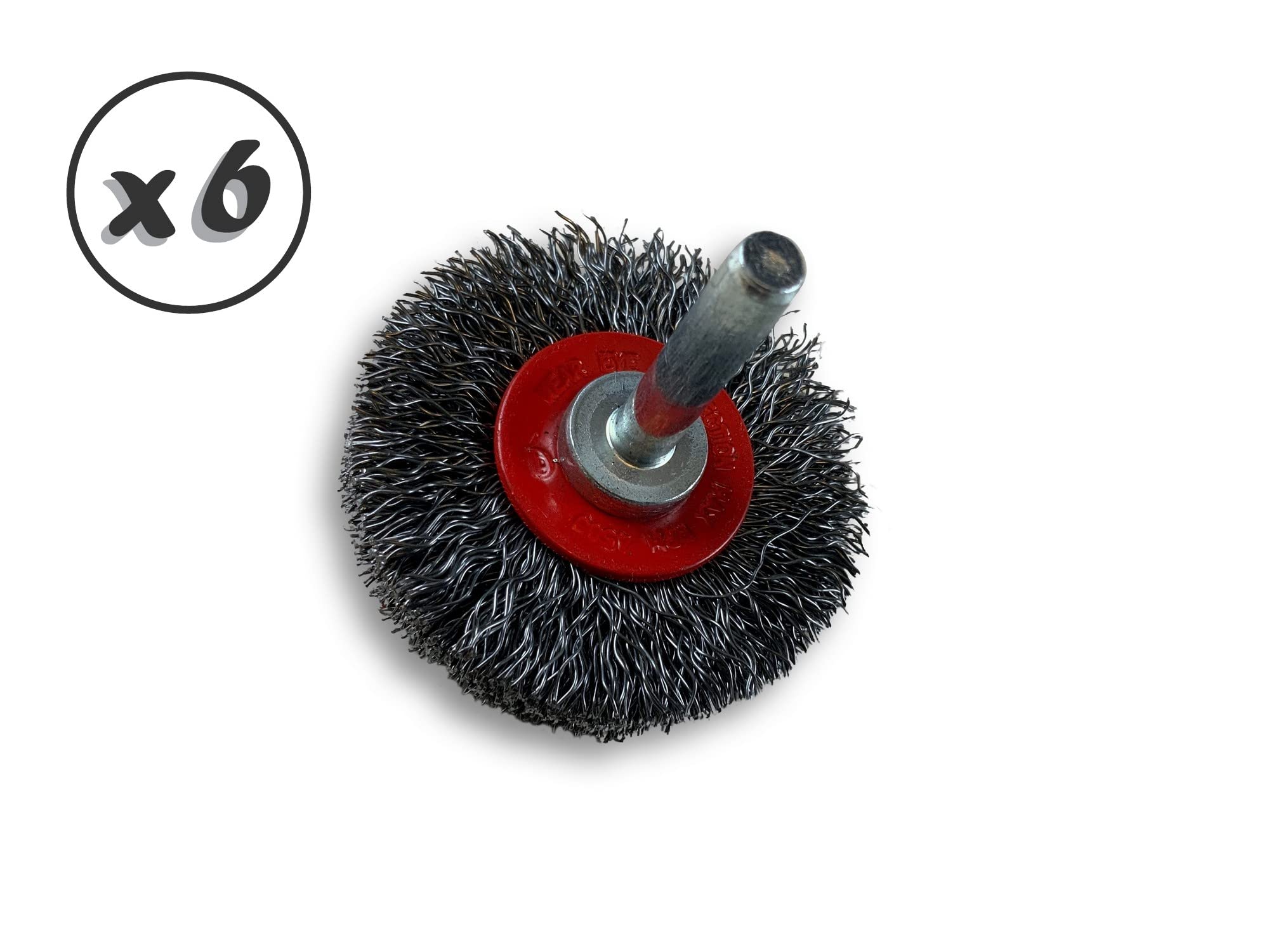 Kibros Lot 6 brosses rot. circ. acier dur Ø 50 mm 12 mm tige