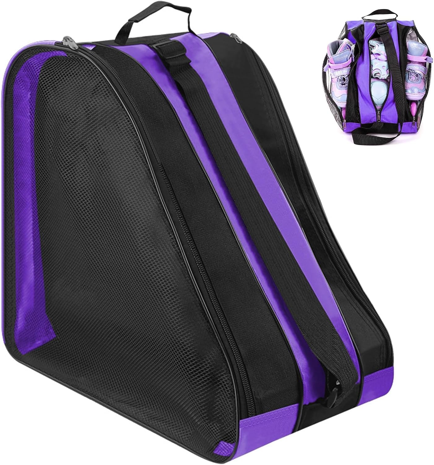 YEENAIV Roller Skate Bag Ice Skate Bags Unisex Breathable Oxford (Purple1)