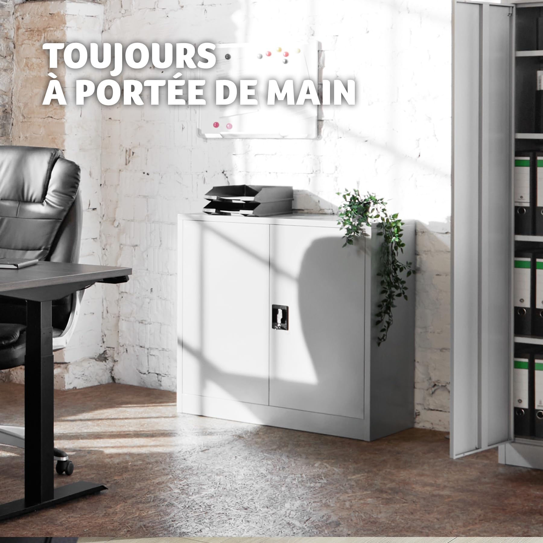 tectake 800412 Armoire de Bureau Metallique Verrouillable avec Étagères - diverses Tailles au Choix (90x40x90 cm | No. 402486)