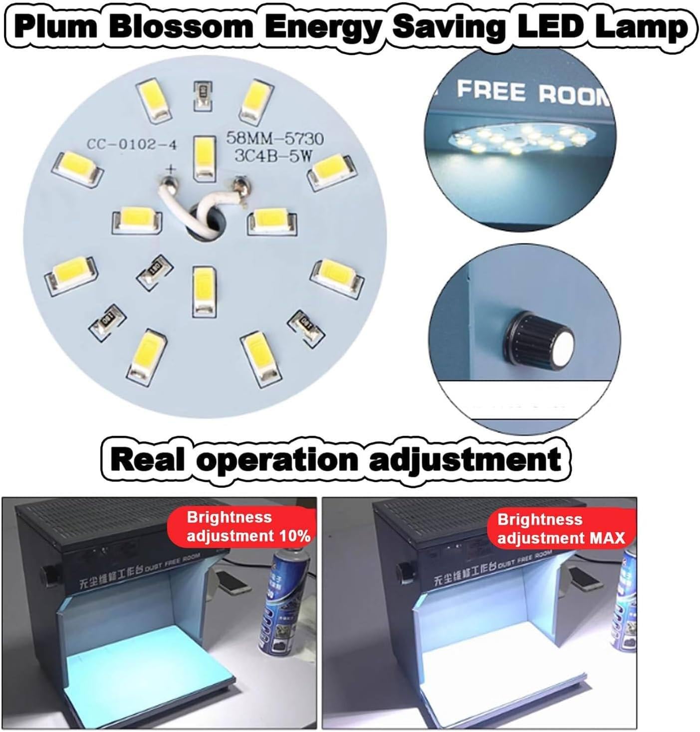 3 Filterschichten, Laminar-Flow-Schrank, 110 V-220 V, Laminar-Luftstrom, sauberer Werkbanktisch, staubfreier Raum-Arbeitstisch, LED-Arbeitsbeleuchtung