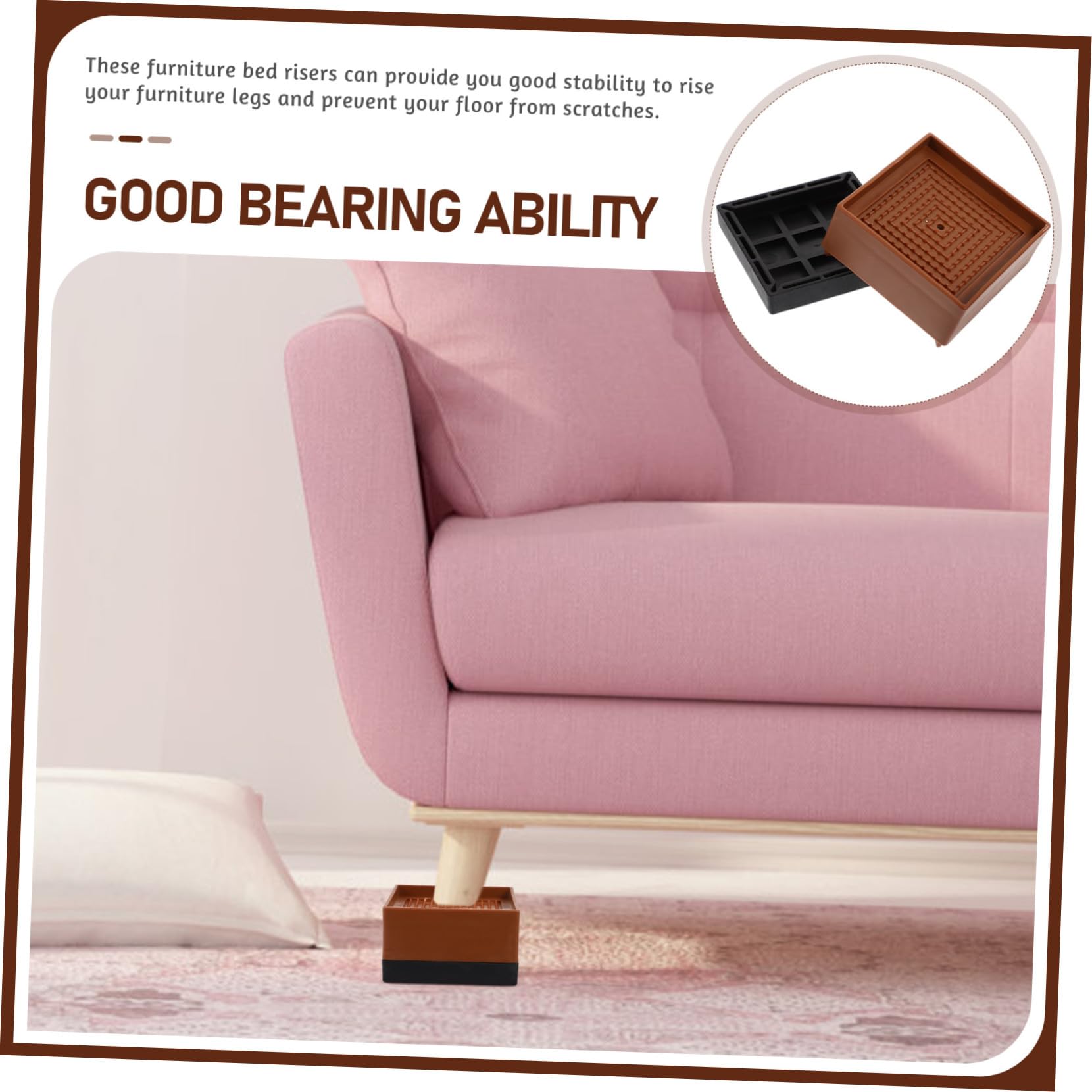 4piezas Elevadores De Cama para Muebles Elevadores Resistentes De Sofá De Escritorio Hogar De Cama De Alta Resistencia
