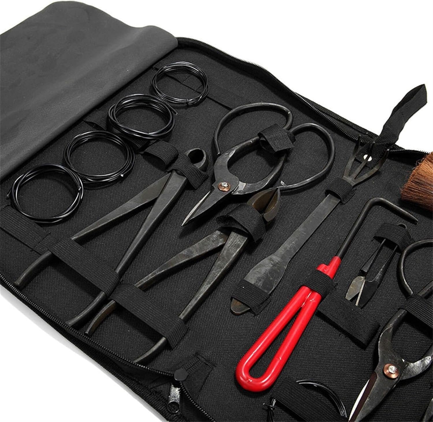 Herramientas de Jardinería Kit Juego de Herramientas de jardín, Juego Completo de 14 Piezas de Tijeras para Ramas de bonsái, Juego Completo de Herramientas de Acero al Carbono con Caja de Nailon ad