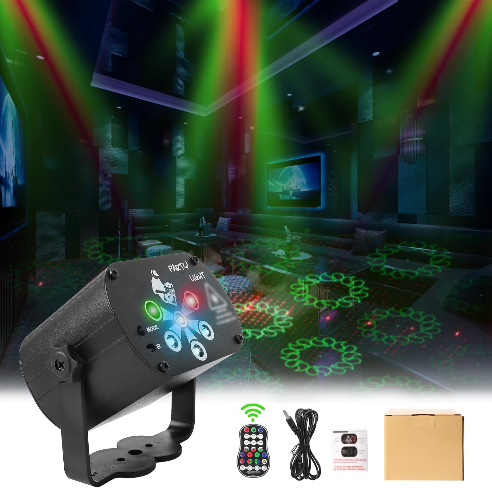 Bindokun Disco Lights for Parties - Disco Light Sound Activated Lights ...