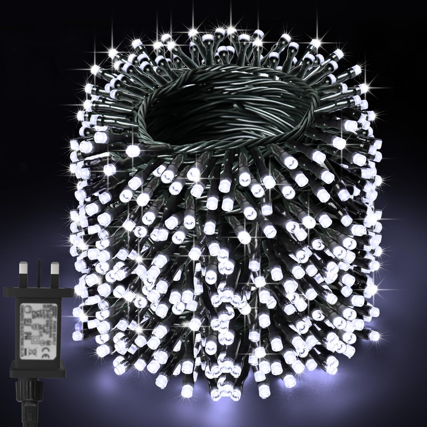 Christmas Lights Outdoor Decorations,BOLWEO 40M 400LED Mains Powered Christmas Tree Lights with Waterproof Timer Fairy String Lights Plug in for Indoor & Outdoor Xmas Bedroom Garden Wedding,Cool White