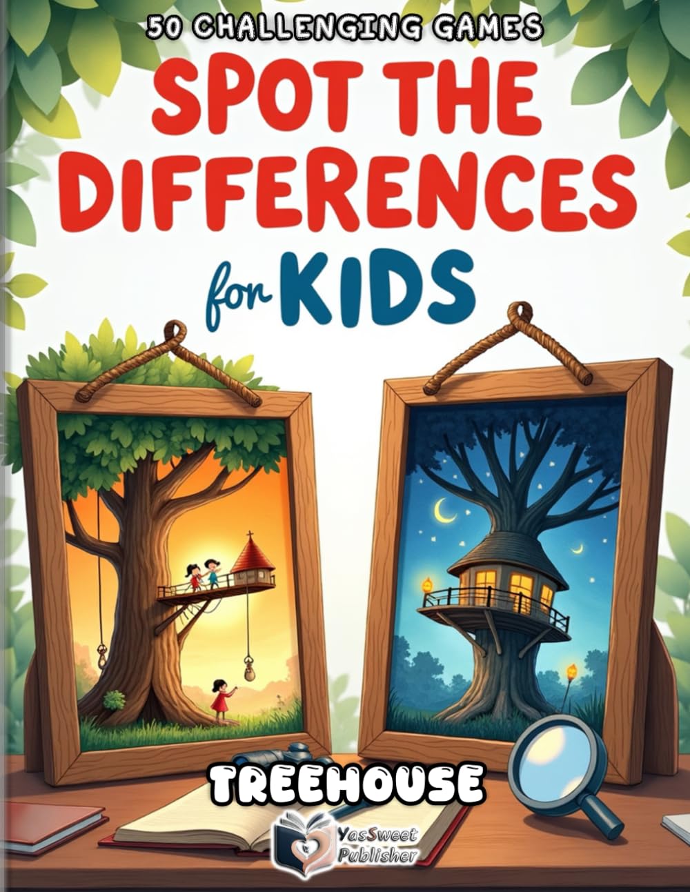 Spot the Differences for Kids – Tree House: 50 Fun Space Puzzles to Boost Observation Skills | Find 5 Differences in Each Picture | Brain Games for ... 4-8 (Spot the Differences Adventure Series)