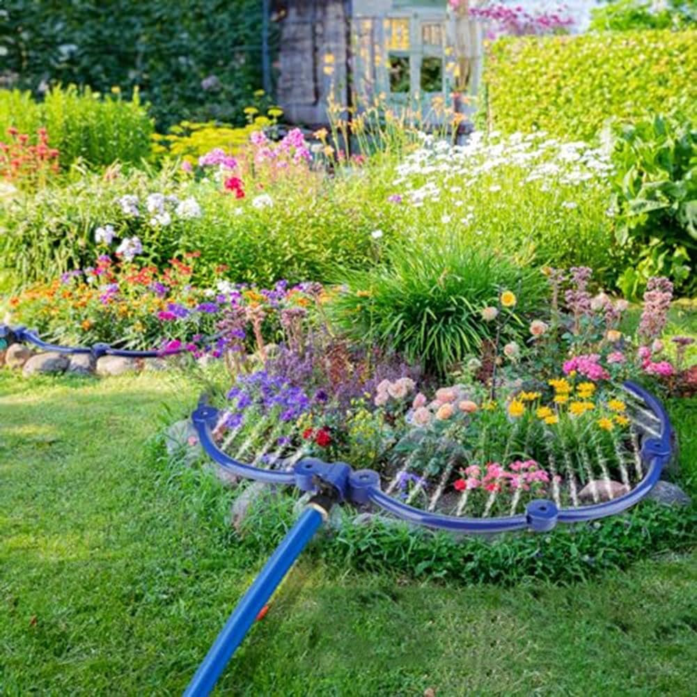 Sistema di irrigazione per alberi a 360 gradi con anelli circolari da 33 cm per sostenere una sana crescita di giovani alberi e arbusti (2 pezzi)