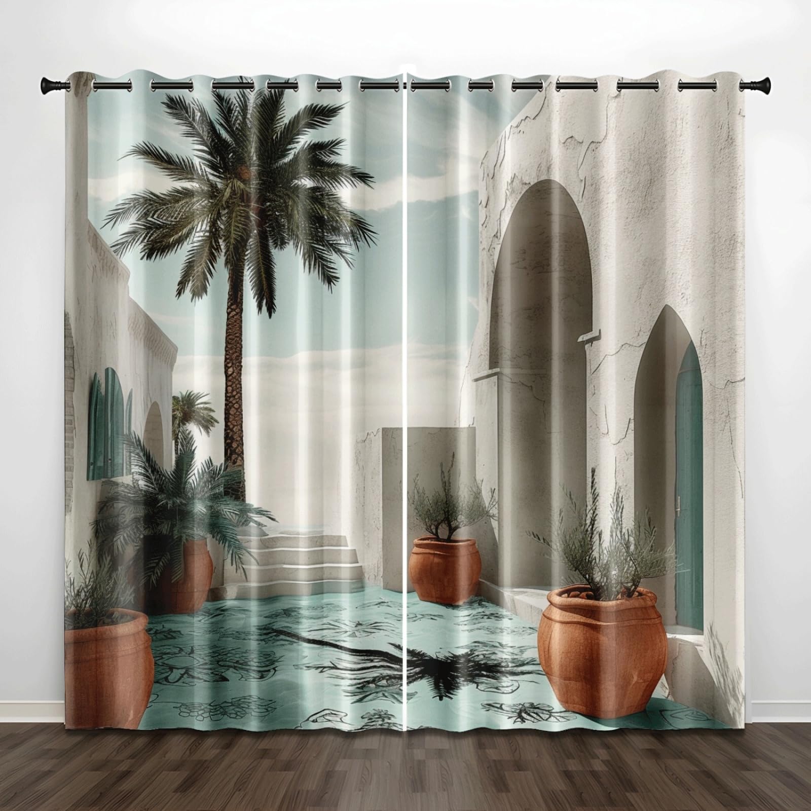 Curtain Beige Braun Blau Gardinen Blackout Curtain Polyester Vorhang mit Ösen Waschbar Vorhänge Living Room Verdunklungsvorhänge Schlafzimmer Gardienen Vorhang Blickdicht 2x85x200cm