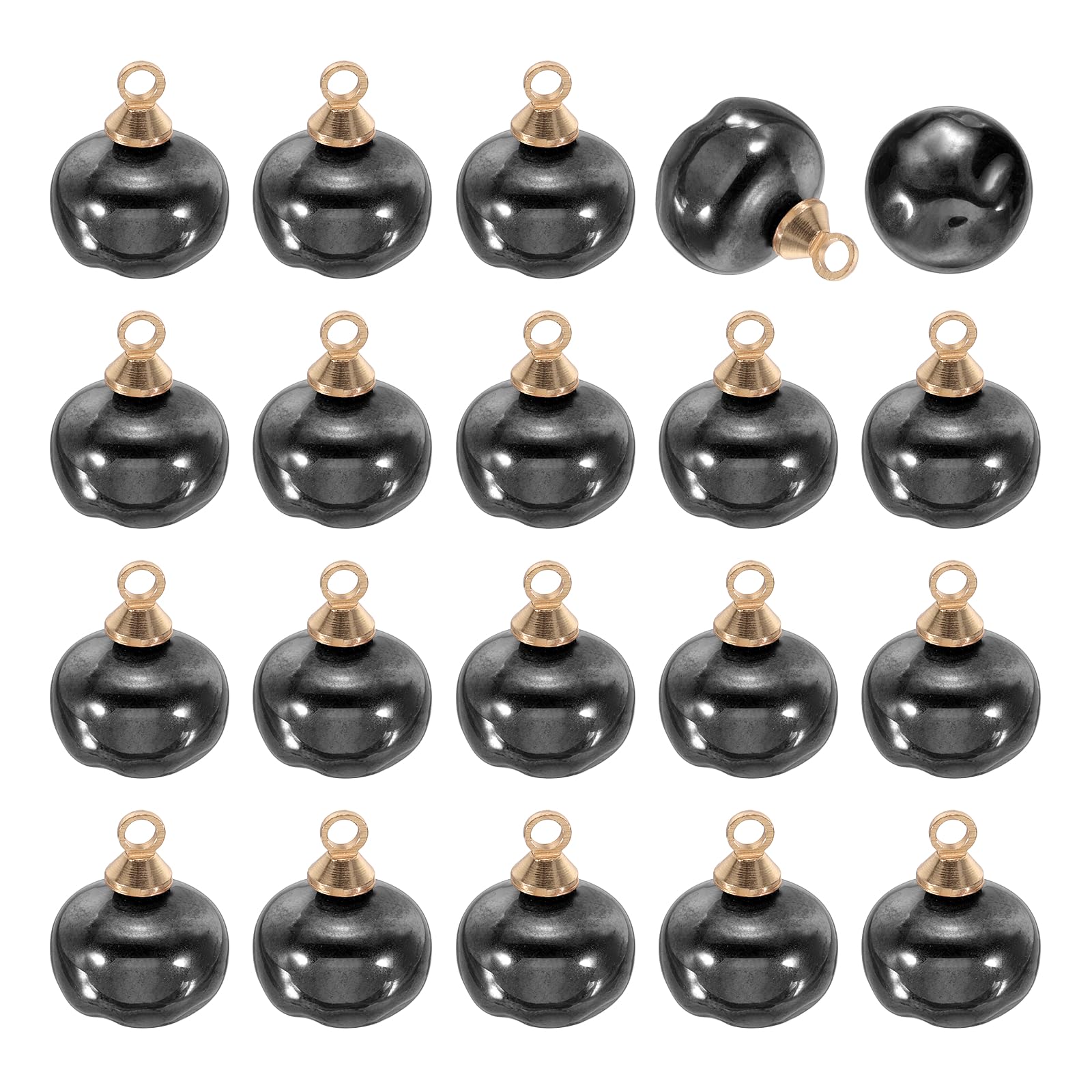 sourcing map 20 Pcs Pearl Buttons 10mm 13/32" Irregular Faux Pearl Sewing Button with Metal Shank for Clothing Bridal Wedding Dress DIY Crafts, Silver Black