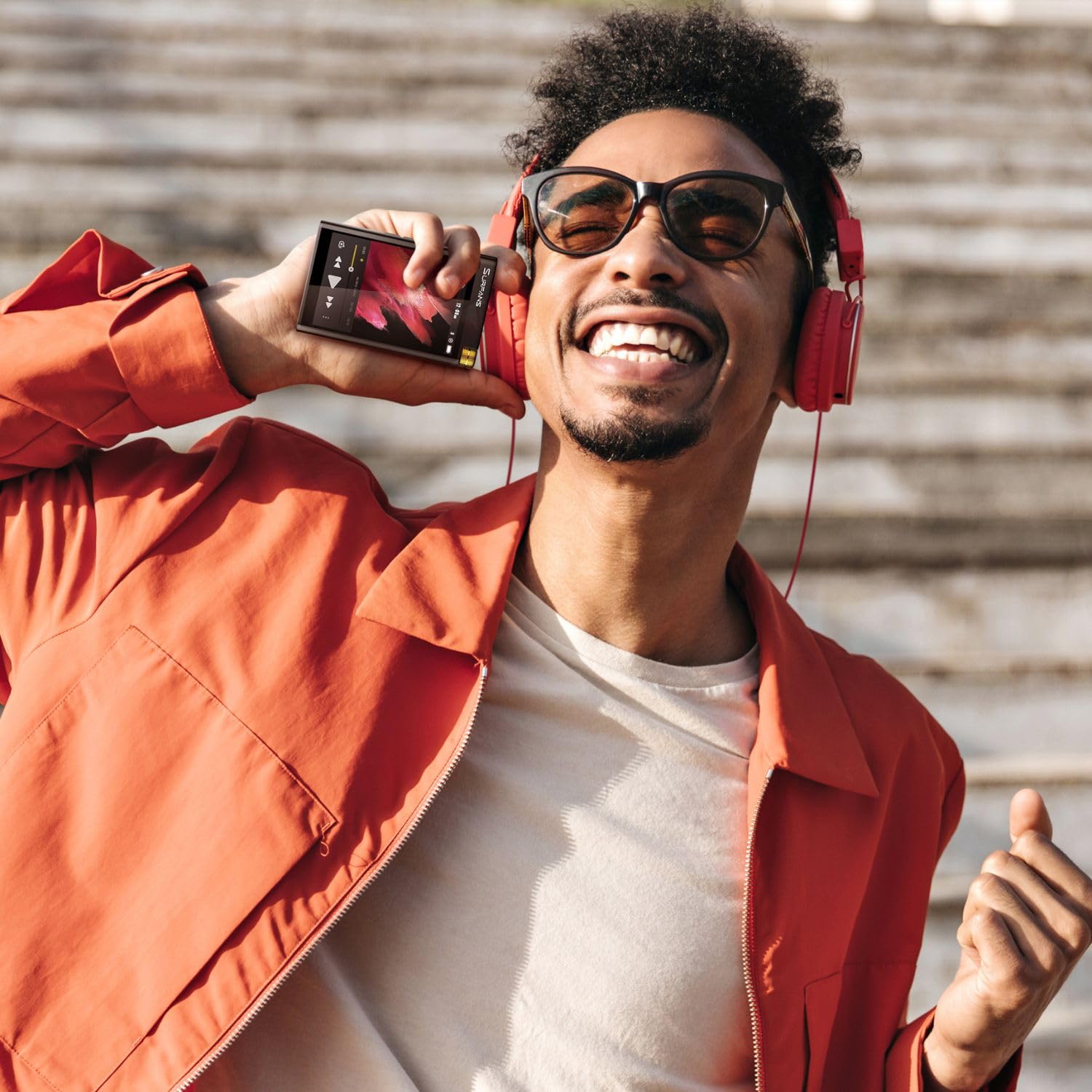 Surfans MP3 HiFi F28 chip DAC, Bluetooth5.2 LDAC/aptX HD, uscita bilanciata, touch screen da 3,5" (320 x 480 IPS), 128 GB internamente ed espandibile a 512 GB