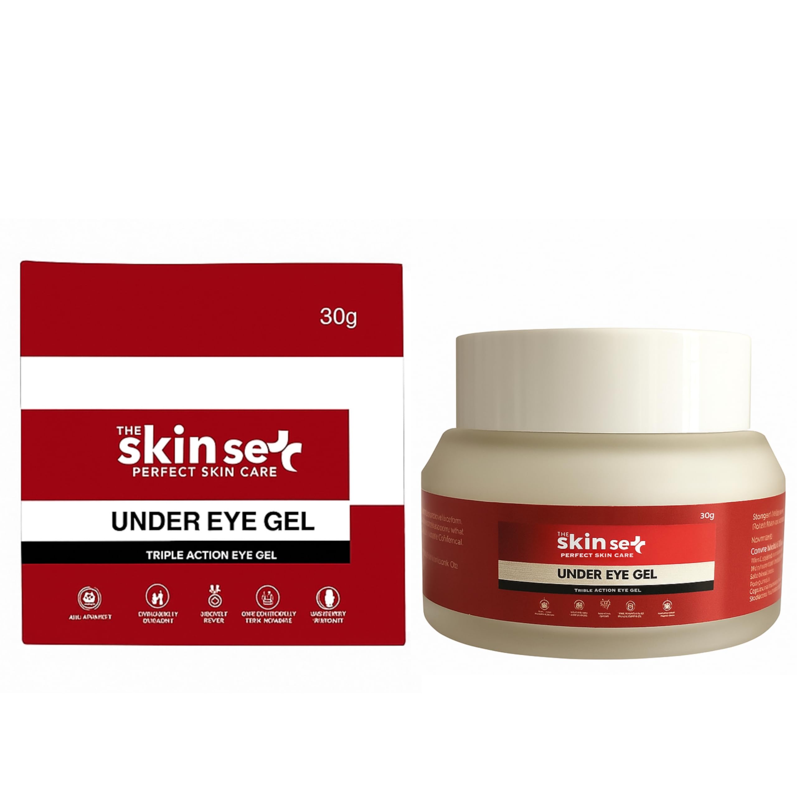 THE SKIN SET - "PERFECT SKIN CARE" Under Eye Gel with Niacinamide, Acacia Collagen, Hyaluronic Acid, Aloe Vera & Allantoin – Dark Circle & Puffiness Treatment-image-21