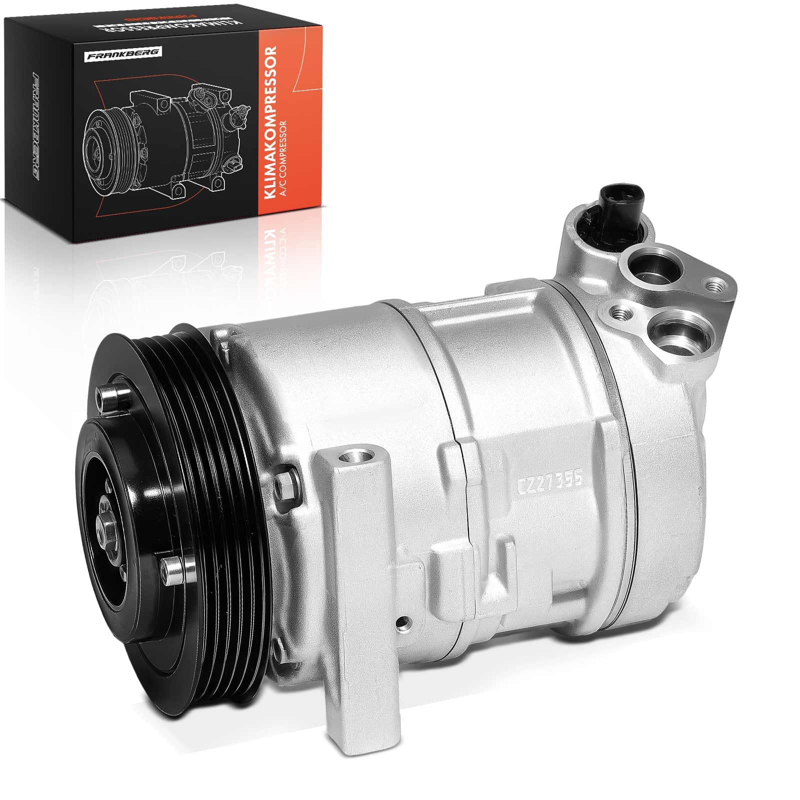 Frankberg Compressore per aria condizionata con frizione | Compatibile con: Sedici 189, Punto Box/Hatchback 199, Linea 110 323, Delta III 844, Scudo Box 270 272, Punto Evo 199