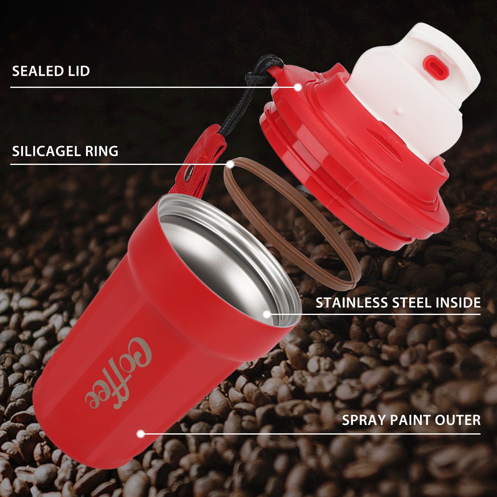 Mug Isotherme 600ml En Acier Inoxydable 304 - Tasse à Café Avec Couvercle - Idéal Bureau, Voiture, Voyage - Bleu Ciel Et Violet