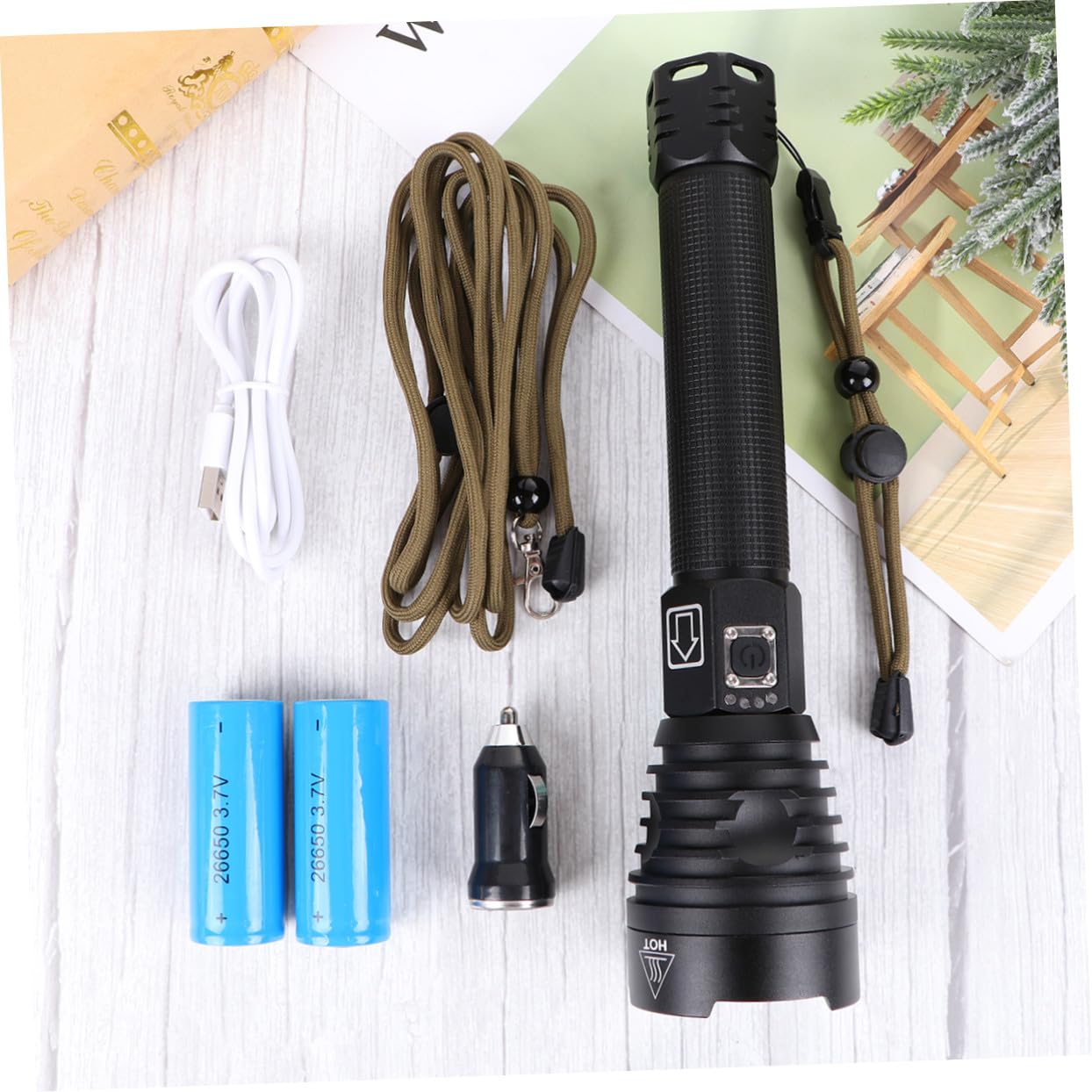 Gatuida Torcia Elettrica Ricaricabile USB Display Carica Batteria, Potente Xhp 90, Lega di Alluminio, Zoom Regolabile, 3 Modalità e Flash, per Pesca e Escursionismo
