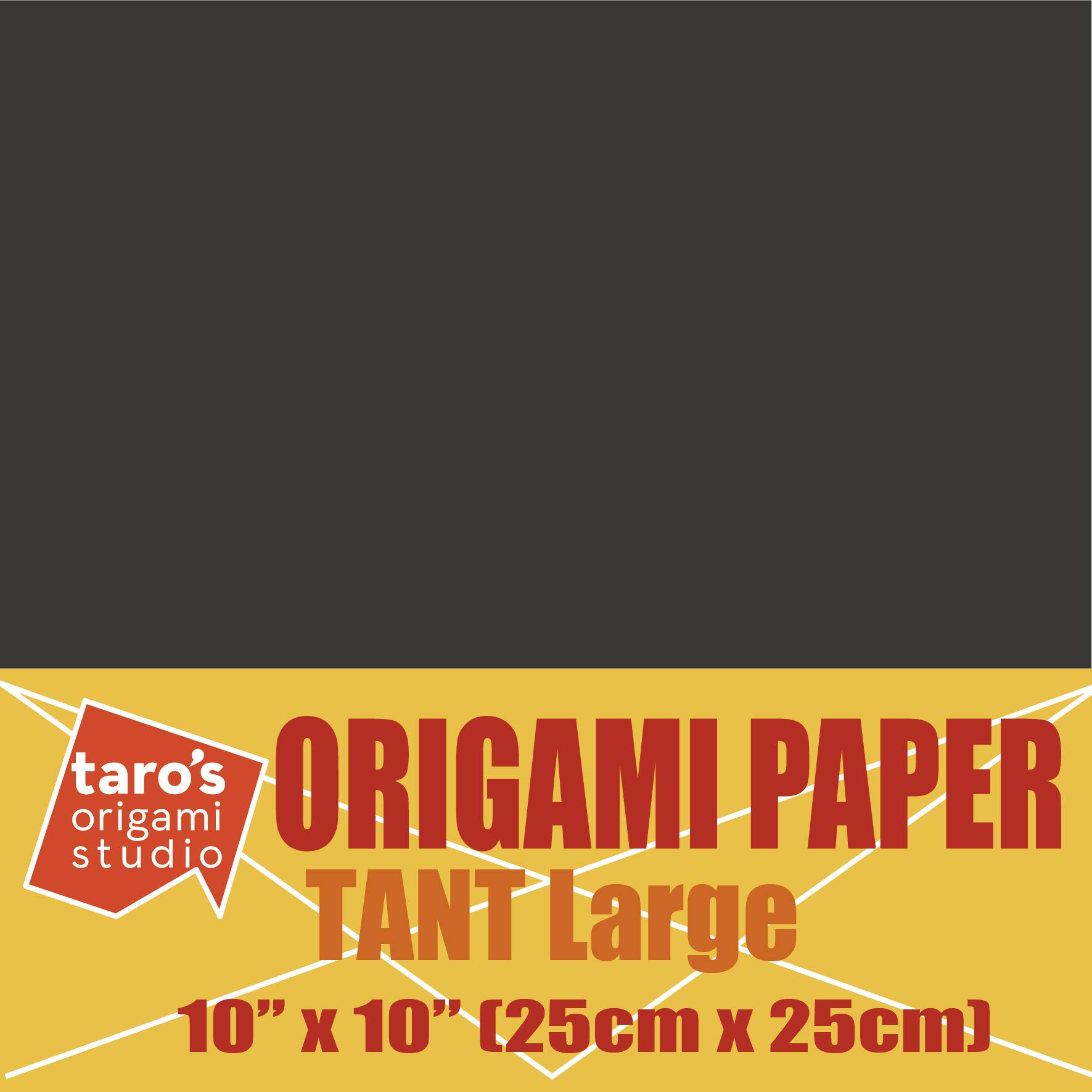 [Taro's Origami Studio] TANT Large 10 Inch (25 cm) Double Sided Single Color (Black) 20 Sheets (All Same Color) for Origami Artist from Beginner to Expert (Made in Japan)