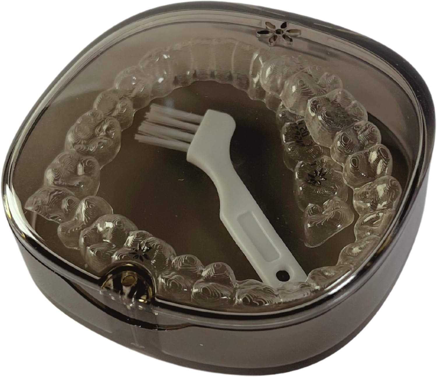 Transparent Roomy Aligner Case with Vent Holes, Brush, Magnetic Closure – Ideal for Invisalign, Retainers, Night Guards, Mouth Guards, and Dentures