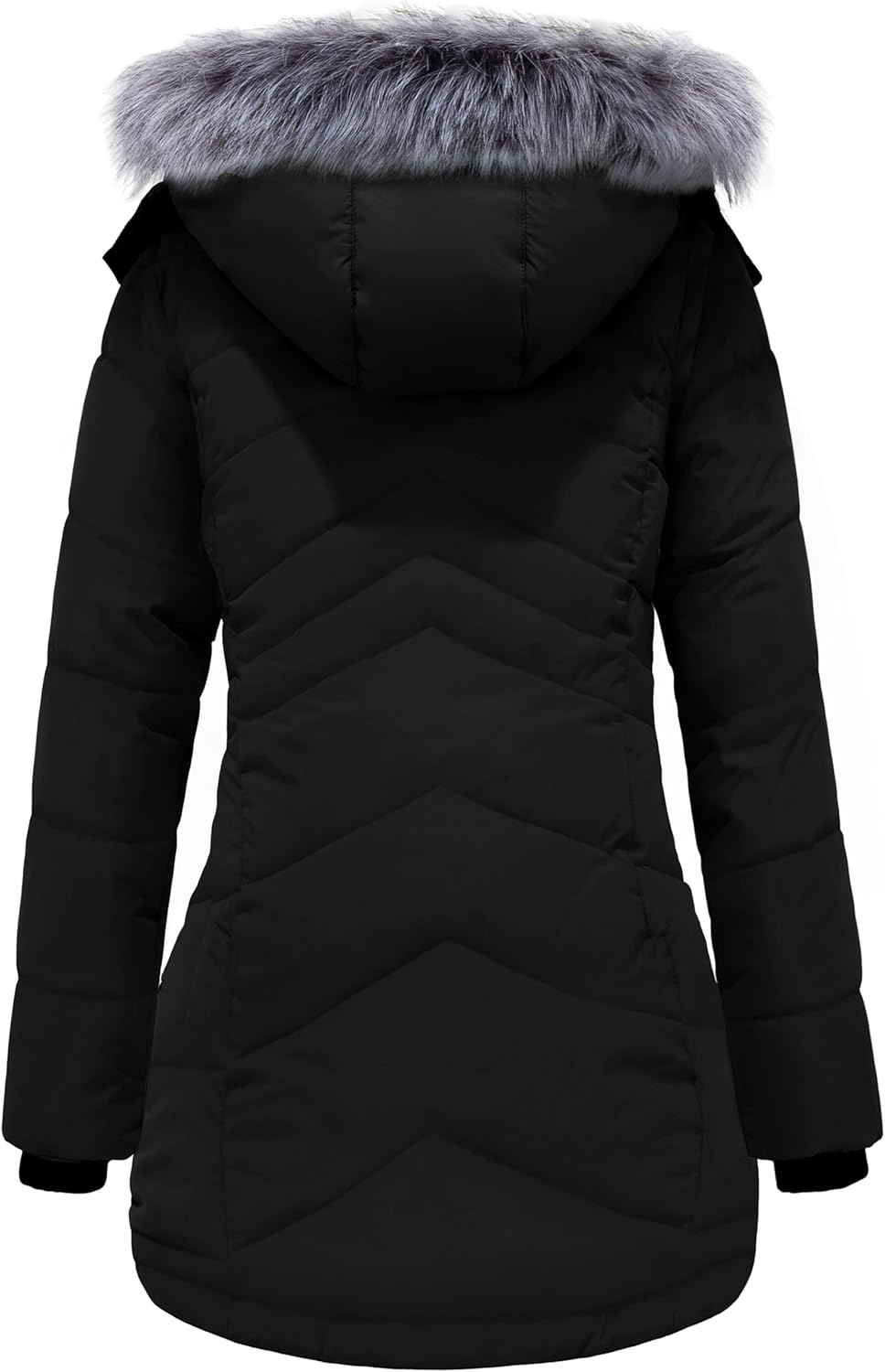 ZSHOW Women's Winter Coat Waterproof Warm Puffer Jacket Long Parka with Faux Detachable Hood - Image 3