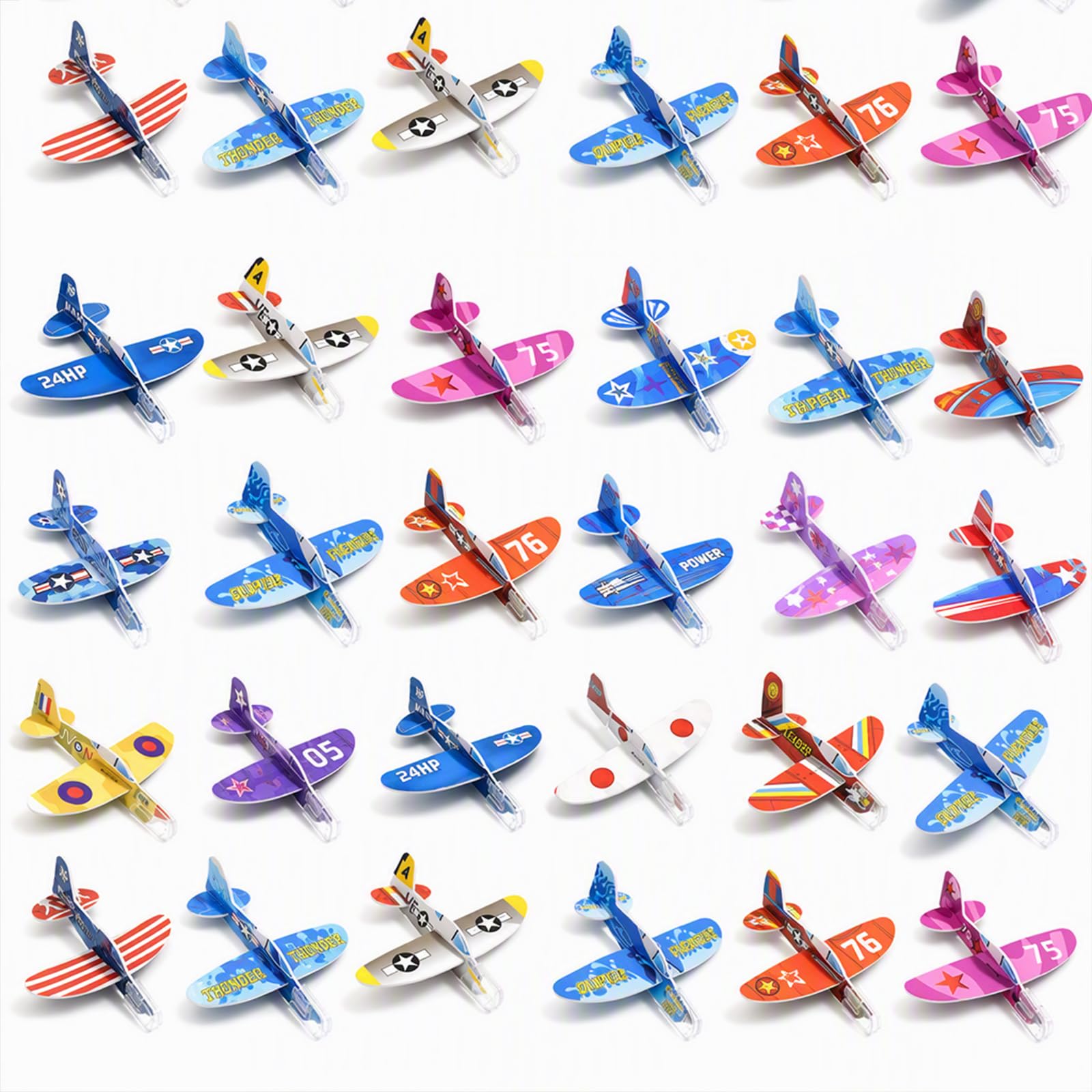 Dfiupdn 30Pcs Glider Planes, Foam Aeroplane Set,Foam Aeroplanes