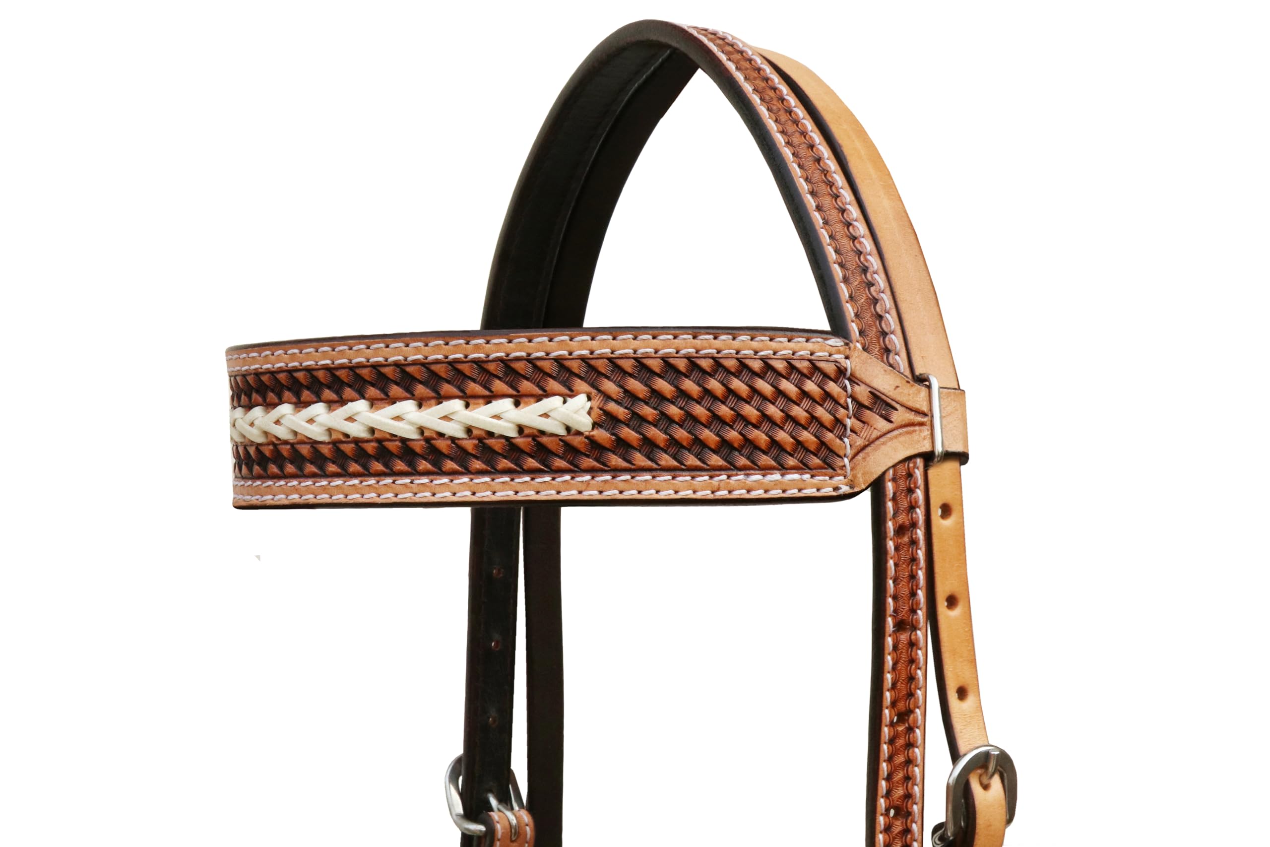 Têtière Cheval HILASON Cuir Véritable - Noire - Neuve