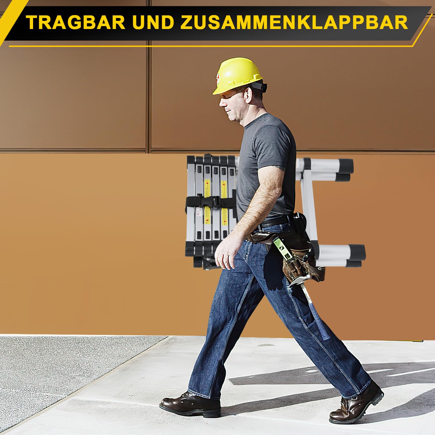 1,4m 1,7m Aluminium telescopische ladder, vouwladder, A-frame, 4 5 1,4m 1,7m Aluminium telescopische ladder, vouwladder, A-frame, 4 5