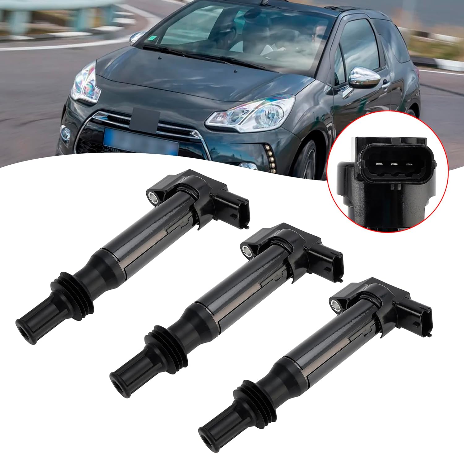 MAD HORNETS 3x Ignition Coil Pack 9671214580 For Citroen C3 DS3 Peugeot 108 2008 208