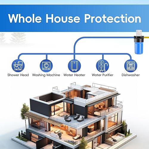 Miniatura 6 de iSpring HB18B - Carcasa de filtro de agua para toda la casa, carcasa universal de 10 x 4.5 pulgadas para filtración de agua en todo el hogar con