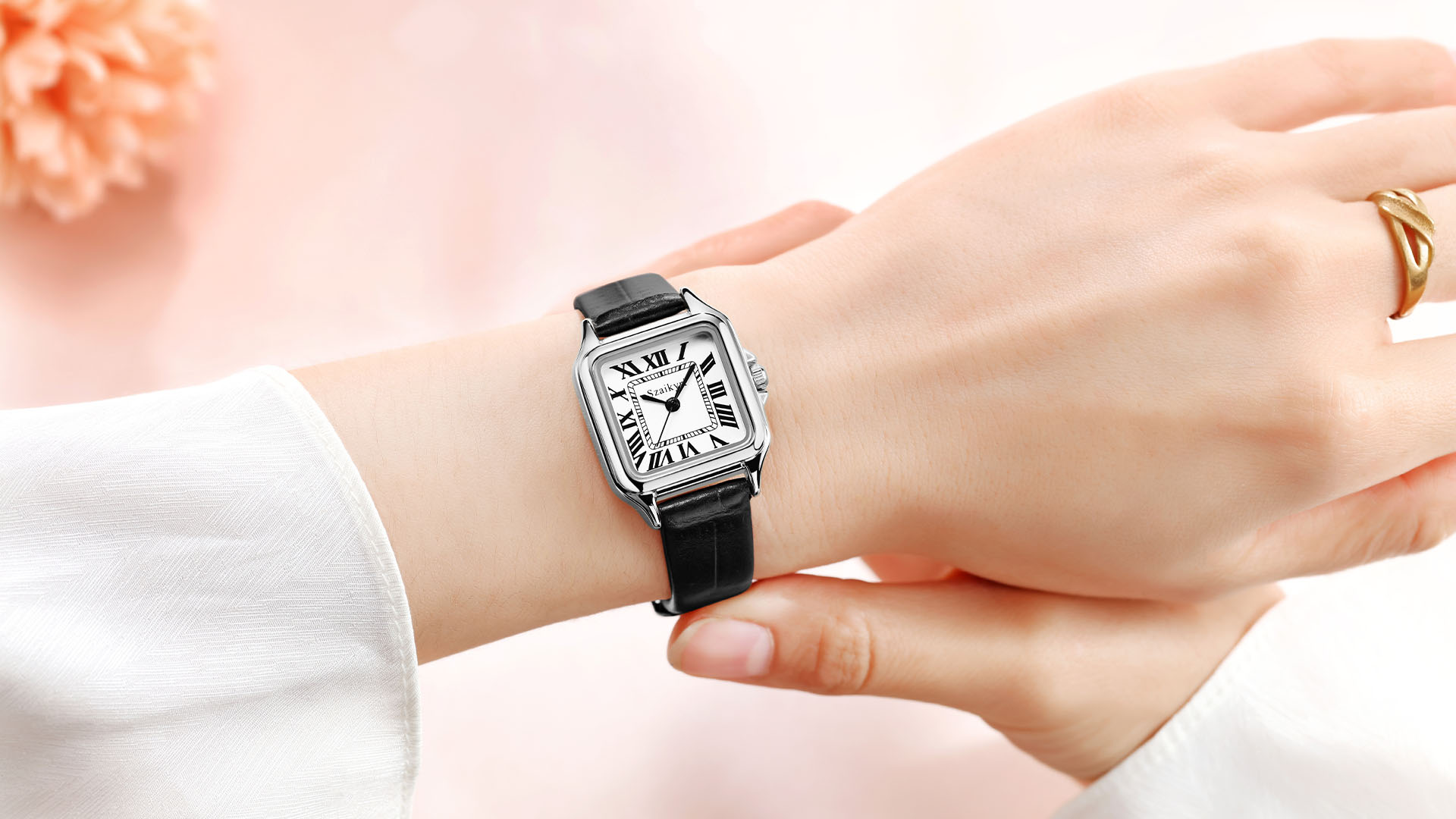 XDAWQP Orologi da Donna Orologio di Lusso Orologio da Polso al Quarzo da Donna Quadrante in Acciaio Inossidabile Orologi da Polso Casual Orologio da Polso (Oro